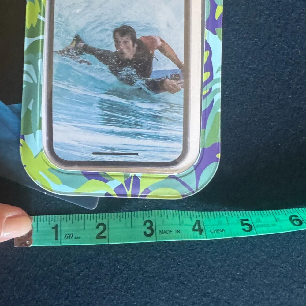Hurley Blue/green tropical Case w/ lanyard🌴Durable Protective waterproof Cover💦